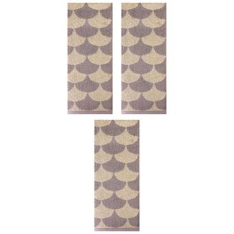 3 pc Cotton Hand Towels, Geometric Absorbent Soft Decorative Hand Towel for Bathroom, Hand 13"x29"