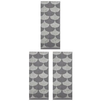 3 pc Cotton Hand Towels, Geometric Absorbent Soft Decorative Hand Towel for Bathroom, Hand 13"x29"