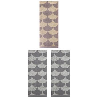 3 pc Cotton Hand Towels, Geometric Absorbent Soft Decorative Hand Towel for Bathroom, Hand 13"x29"