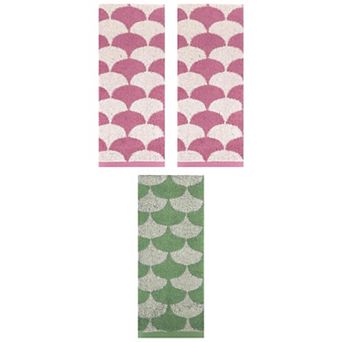 3 pc Cotton Hand Towels, Geometric Absorbent Soft Decorative Hand Towel for Bathroom, Hand 13"x29"