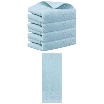 5 pc Embroidery Pattern Hand Towels Set, Cotton Comfortable Hand Towels for Bathroom, 14"x30"