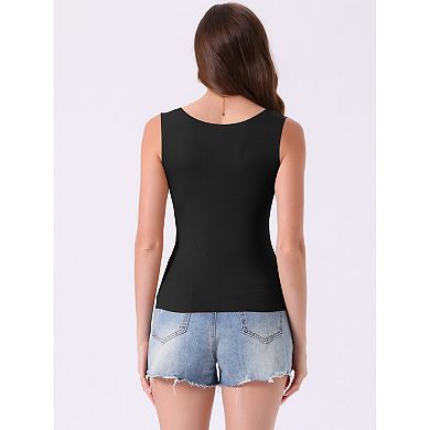 Women's Modal Pajama Tank Sleeveless U Neck Loungewear Basic Shirts Summer Sleep Tops