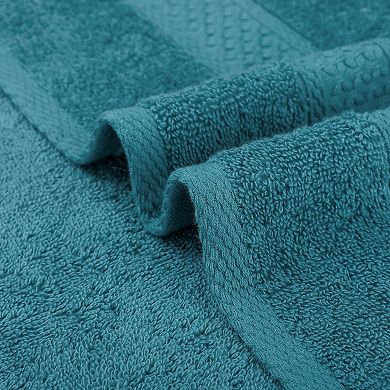 3Pcs Solid Textured Pattern Hand Towels Cotton Absorbent Soft Decorative Hand Towel Set 13"x30"