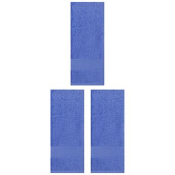 3 pc Solid Textured Pattern Hand Towels Cotton Absorbent Soft Decorative Hand Towel Set 13"x30"