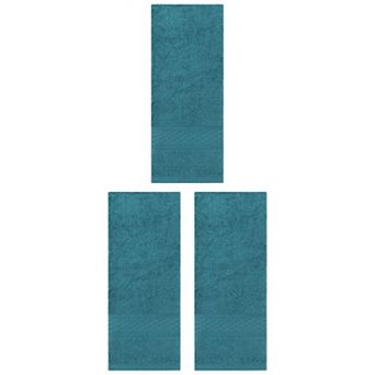 3 pc Solid Textured Pattern Hand Towels Cotton Absorbent Soft Decorative Hand Towel Set 13"x30"