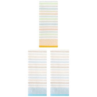 3 pc Striped Pattern Hand Towel, 13"x27" Cotton Soft Absorbent Hand Towel Decorative Towel Set