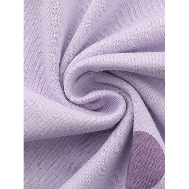 Women's Lounge Set Cotton Long Sleeve Round Neck Cute Pattern Pants Set Sleepwear