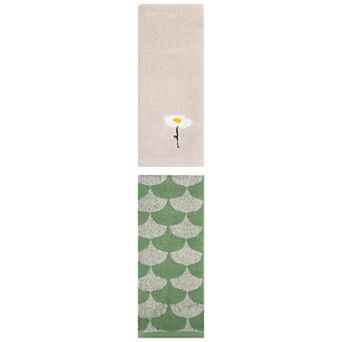 2 pc Cotton Hand Towels Soft Absorbent Decorative Towel Set for Bathroom, Hand, Face,13"x30"&13"x29"