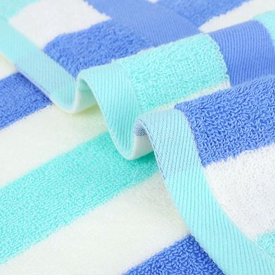 2Pcs Striped Hand Towels Cotton Absorbent Soft Decorative Towel for Bathroom, Kitchen 13"x29"