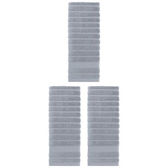 3 pc Cotton Hand Towels for Bathroom, Striped Decorative Comfort Towel Set 14"x30"