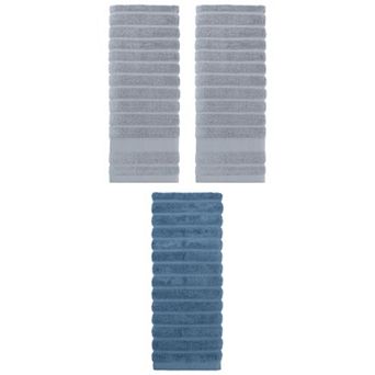 3 pc Cotton Hand Towels for Bathroom, Striped Decorative Comfort Towel Set 14"x30"