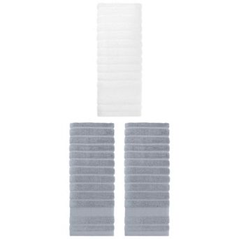 3 pc Cotton Hand Towels for Bathroom, Striped Decorative Comfort Towel Set 14"x30"