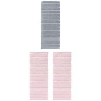 3 pc Cotton Hand Towels for Bathroom, Striped Decorative Comfort Towel Set 14"x30"