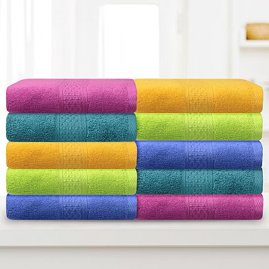 2Pcs Hand Towels Cotton Absorbent Soft Decorative Hand Towel Set 13"x30"&14"x30"