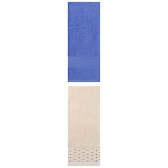 2 pc Hand Towels Cotton Absorbent Soft Decorative Hand Towel Set, 13"x30"&14"x30"