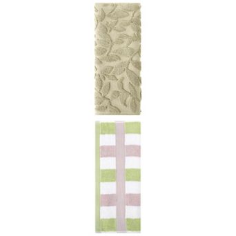 2 pc Hand Towels Cotton Absorbent Soft Decorative Towel for Bathroom 13"x29"&14"x30"