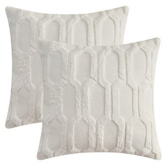 Set of 2 Solid Color Plush Throw Pillow Covers Soft Cozy Cushion Covers for Sofa Home Decor