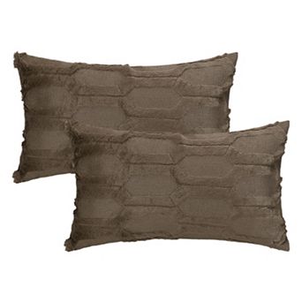 Set of 2 Solid Color Plush Throw Pillow Covers Soft Cozy Cushion Covers for Sofa Home Decor