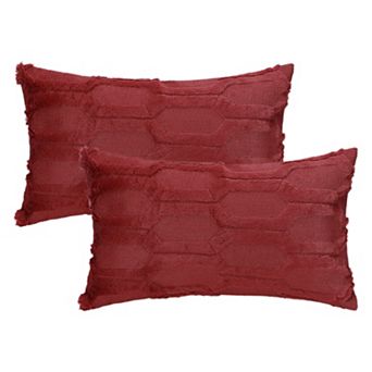 Set of 2 Solid Color Plush Throw Pillow Covers Soft Cozy Cushion Covers for Sofa Home Decor