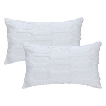 Set of 2 Solid Color Plush Throw Pillow Covers Soft Cozy Cushion Covers for Sofa Home Decor