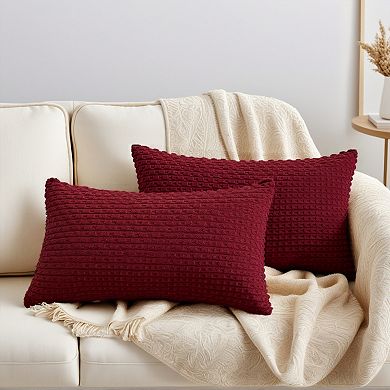 Decorative Throw Pillow Covers Pack of 2 for Couch Bed Home Decor Soft Corduroy Cushion Pillow Cases