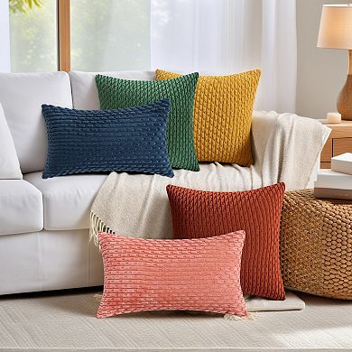 Decorative Throw Pillow Covers Pack of 2 for Couch Bed Home Decor Soft Corduroy Cushion Pillow Cases