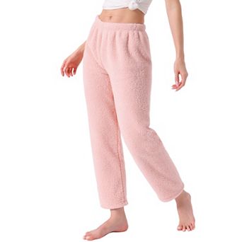 Women's Fleece Pajama Bottoms Fuzzy Elastic Waistband Lounge Plush Warm Winter Lounge Pants