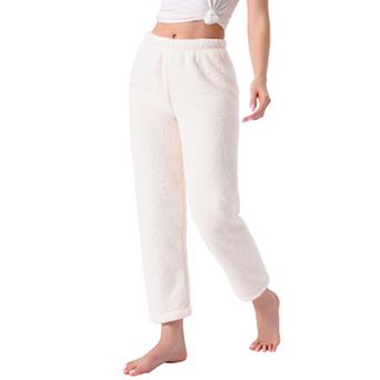 Women's Fleece Pajama Bottoms Fuzzy Elastic Waistband Lounge Plush Warm Winter Lounge Pants
