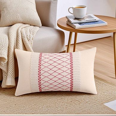 Geometry Weave Patchwork Throw Pillow Covers Set of 2 for Sofa Farmhouse Living Room Decor