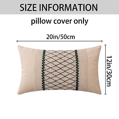 Geometry Weave Patchwork Throw Pillow Covers Set of 2 for Sofa Farmhouse Living Room Decor