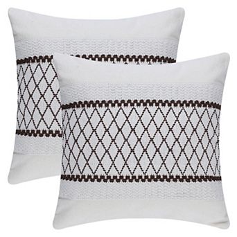 Geometry Weave Patchwork Throw Pillow Covers Set of 2 for Sofa Farmhouse Living Room Decor