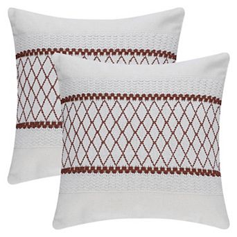Geometry Weave Patchwork Throw Pillow Covers Set of 2 for Sofa Farmhouse Living Room Decor