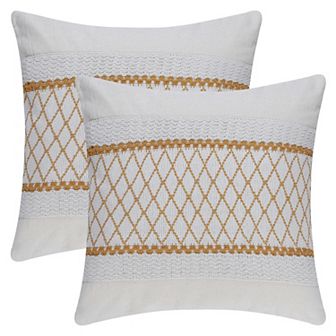 Geometry Weave Patchwork Throw Pillow Covers Set of 2 for Sofa Farmhouse Living Room Decor