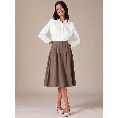 Women Long Sleeve Button Down Shirts Casual Chiffon Blouses Collared Work Tops