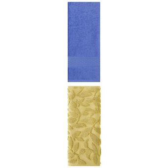 2 pc Absorbent Hand Towels, Cotton Soft Decorative Hand Towel Set 13"x30"&14"x30"