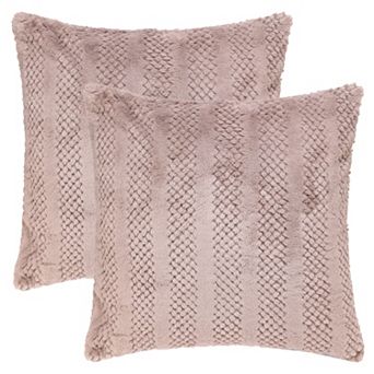 Pack of 2 Soft Plush Throw Pillow Covers Decorative Farmhouse Cushion Pillowcase, Stripe, Home Decor