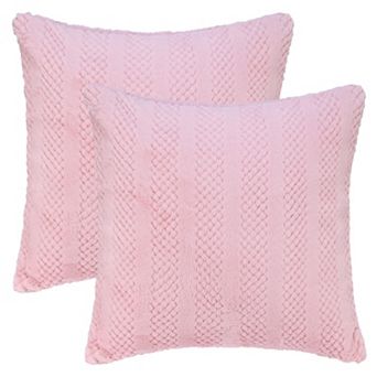 Pack of 2 Soft Plush Throw Pillow Covers Decorative Farmhouse Cushion Pillowcase, Stripe, Home Decor