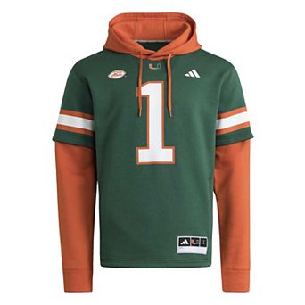 Men's adidas Miami Hurricanes Football Hooded Jersey