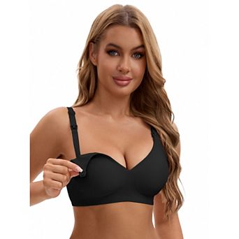 Nursing Bra for Women's Push Up Wirefree Front Closure Comfortable Maternity Bralette