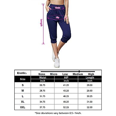 Capris for Women Casual Crop Pants Loose Fit Comfy Drawstring Lounge Pants with Pockets