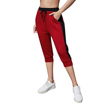 Capris for Women Casual Crop Pants Loose Fit Comfy Drawstring Lounge Pants with Pockets
