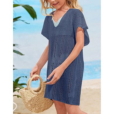 Girls Swim Cover Up Crochet Swimsuits Kids Swimwear Beachwear Tops