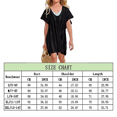 Girls Swim Cover Up Crochet Swimsuits Kids Swimwear Beachwear Tops
