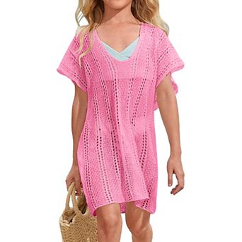 Girls Swim Cover Up Crochet Swimsuits Kids Swimwear Beachwear Tops