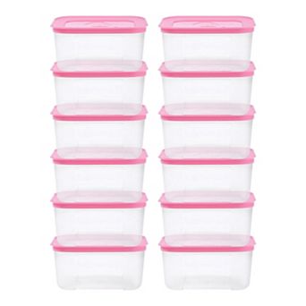 12 Pack Food Storage Containers with Lids, Plastic Meal Prep Food Containers, Reusable Lunch Box
