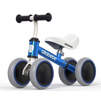 Allobebe Baby Balance Bike, Ages 1-3, 4-Wheel Ride-On with Adjustable Seat & Silent Wheels