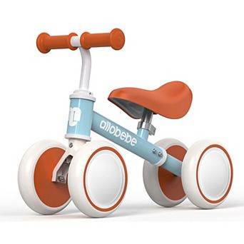 Allobebe Baby Ride-On Balance Bike for 12 to 30 Months, Adjustable Seat, Soft Silent 4-Wheel Ride-On