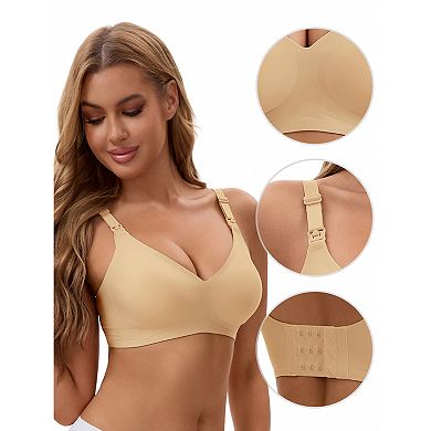 Nursing Bra for Women's Push Up Wirefree Front Closure Comfortable Maternity Bralette