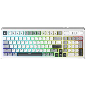 AULA 99-Key Tri-Mode Creamy RGB Gaming Keyboard, Backlit, Numpad & Knob