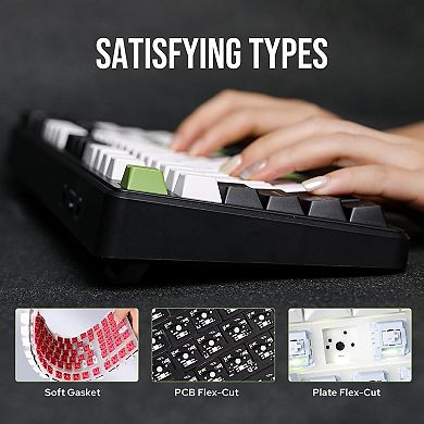 AULA F99 Pro, 99-Key, Wireless, Hot Swappable, Mech Gaming Keyboard, RGB, 5-Layer Padding, Knob